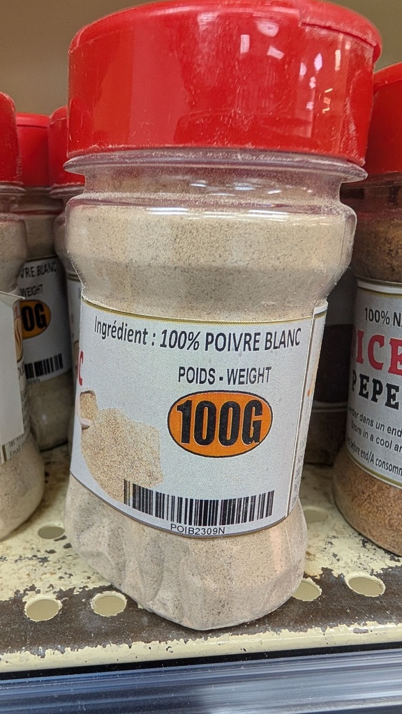 [ESF101] Poivre blanc moulu 100g - NDA