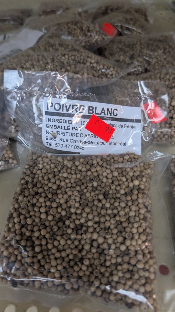 [ESF102] Poivre blanc non moulu 100g - NDA