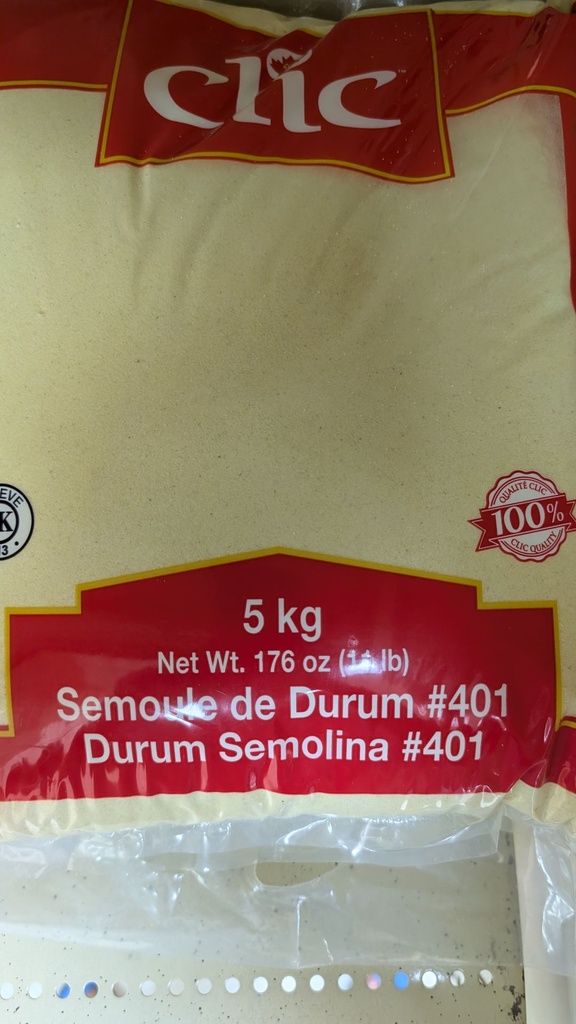 Clic semoule de durum #401 (5kg) - (CLC)